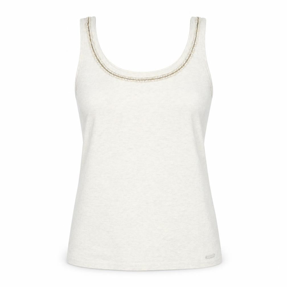 Womens UK Size S Superdry Beige Cotton Blend Tank