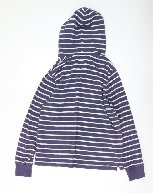 Joules Women’s Blue Striped Henley Hoodie M