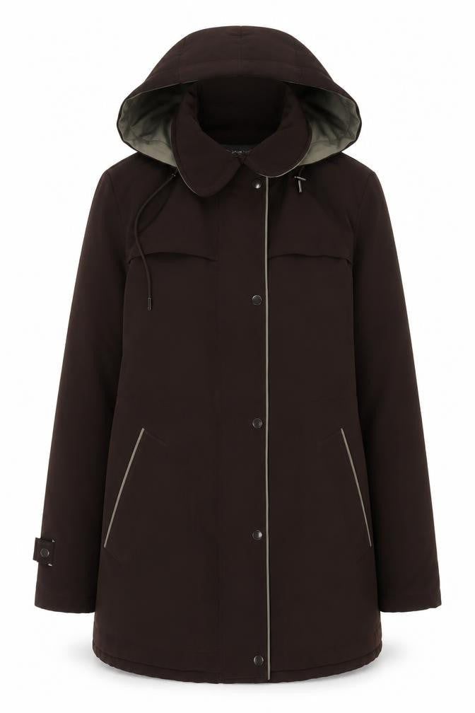 Womens UK Size M Regular Jones New York Brown Polyester Coat