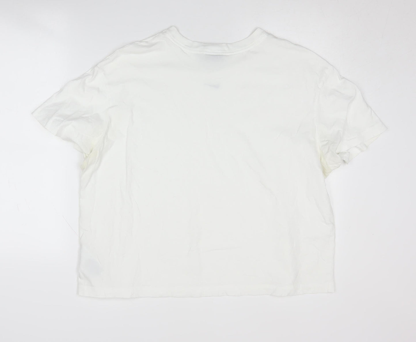 Nike Unisex White L T-Shirt, Crew Neck, Breathable Cotton