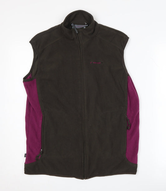 Mountain Life Women's Brown Fleece Waistcoat Size 14 Casual