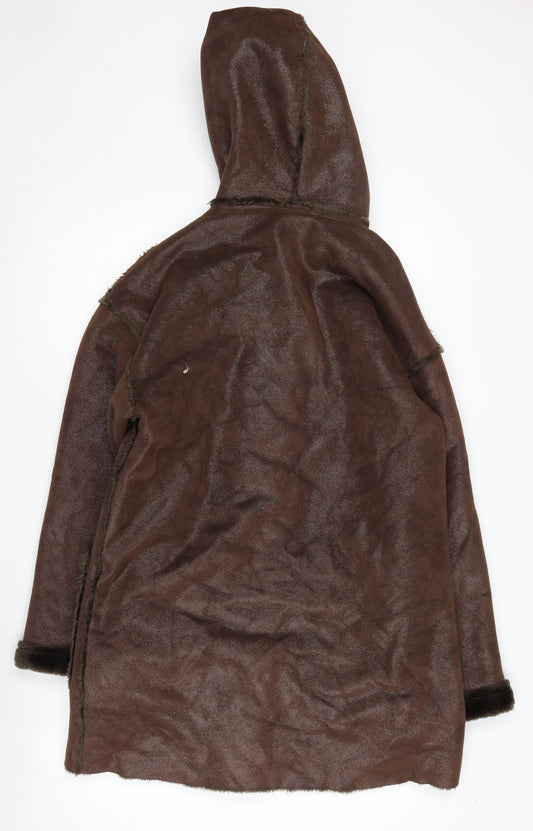 Loft Fashion Women's Brown Hooded Trench Coat Size 6