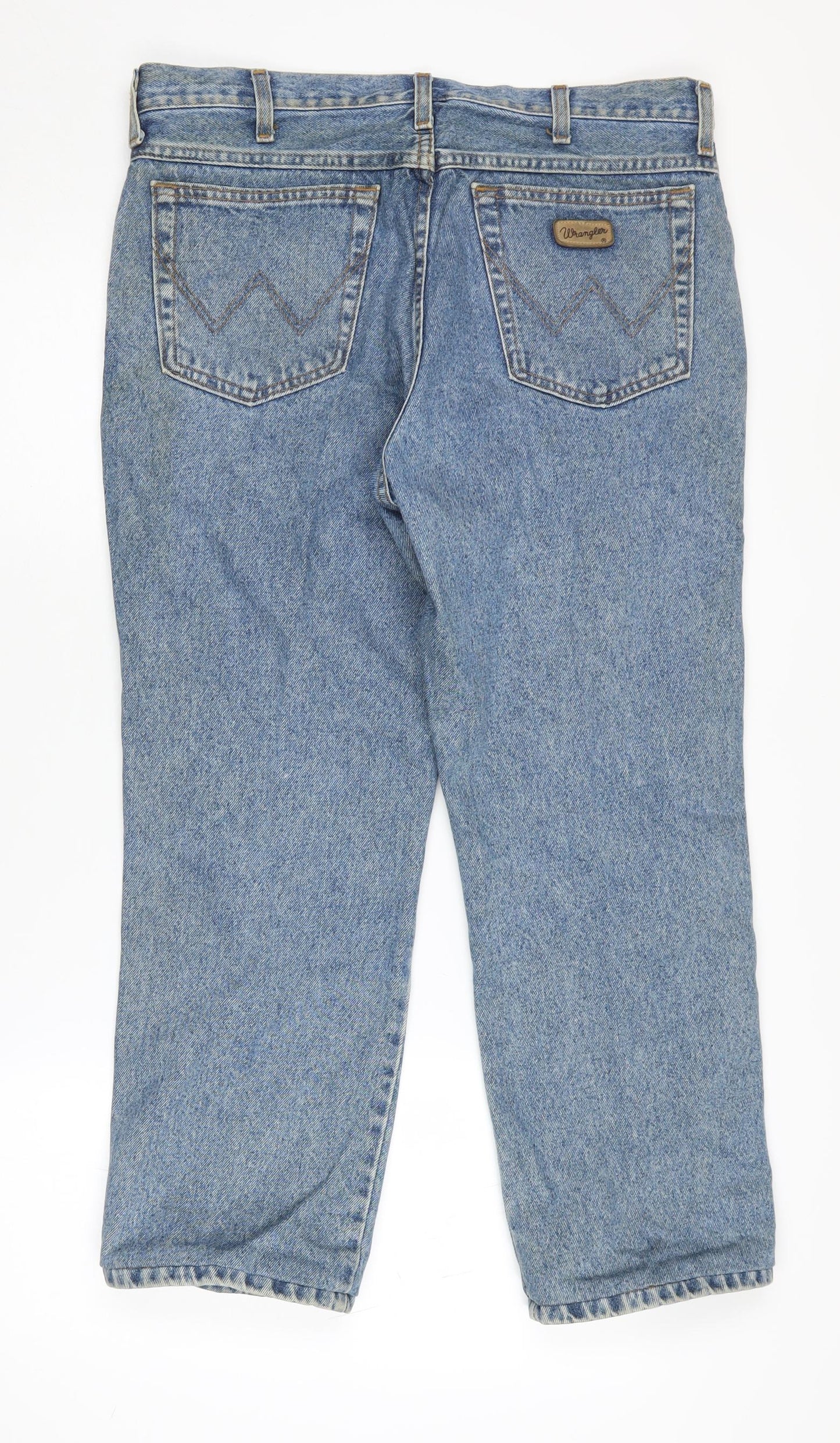 Wrangler Men's Blue Straight Jeans Size 36 Medium Wash