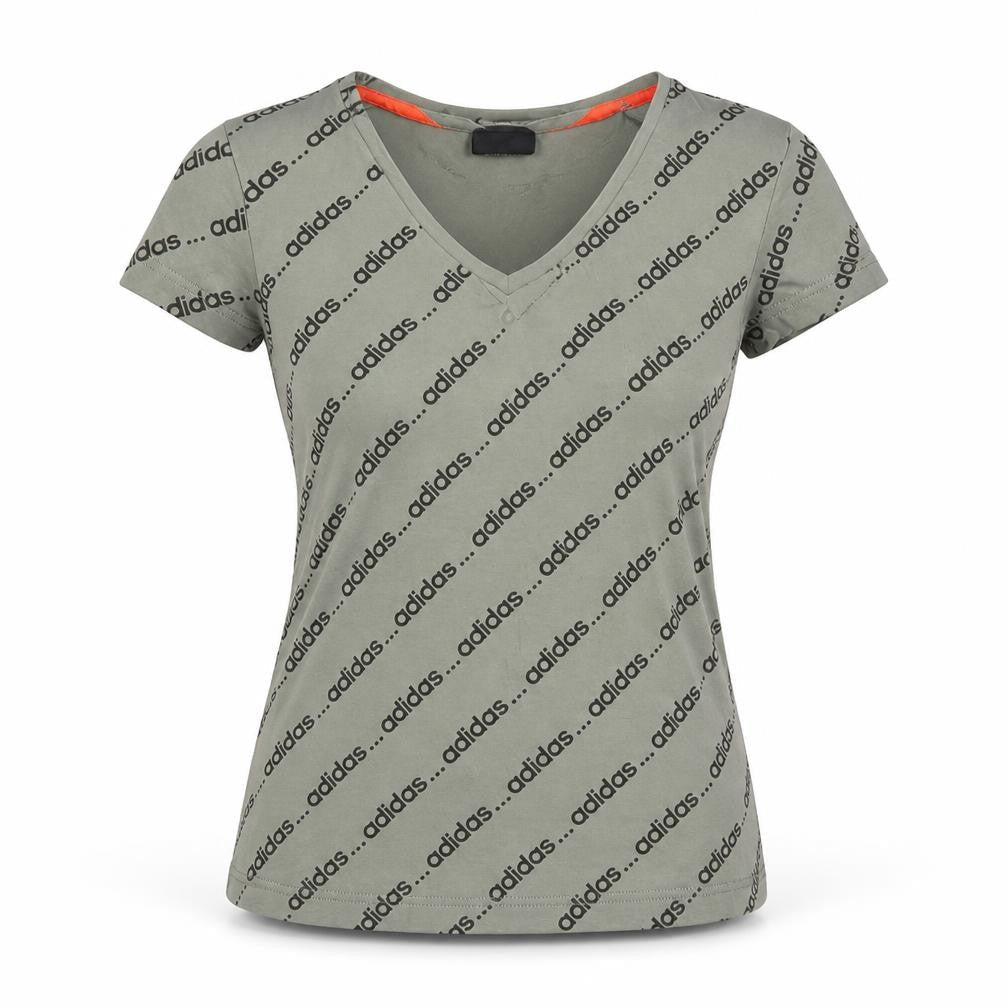 Womens UK Size L adidas Green Cotton Blend T-Shirt