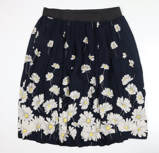 Scarlett & Jo Women's Plus Blue Floral Pleated Skirt