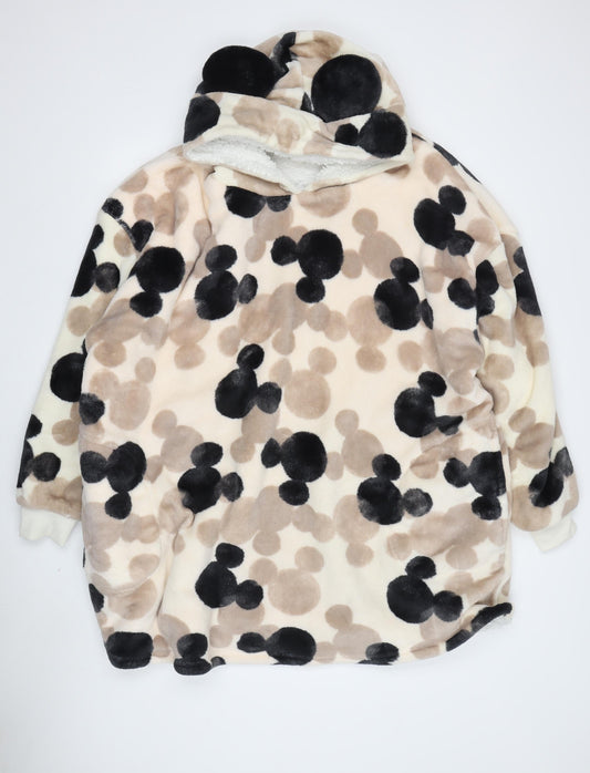 Disney Women's Beige Mickey Mouse Fleece Robe M/L