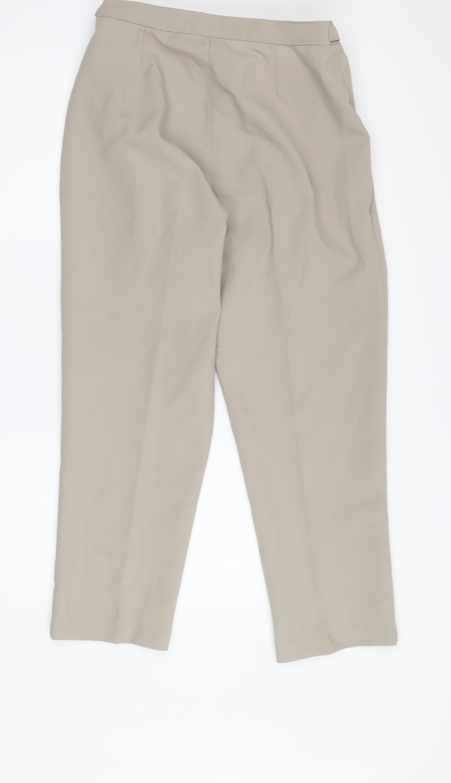 Damart Women's Beige Regular Fit Pleated Trousers