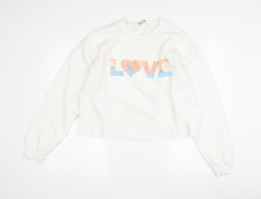 Miss Selfridge Women's White M Pullover Sweatshirt