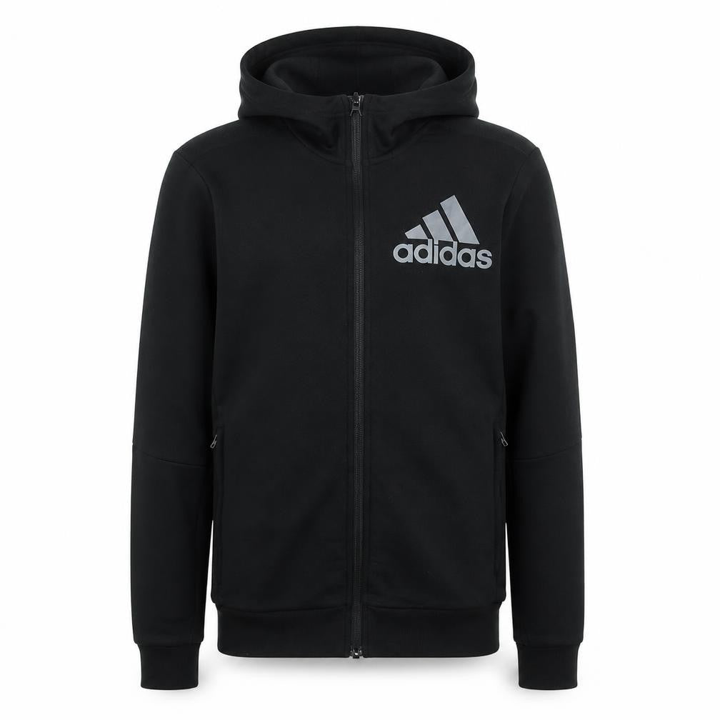 Unisex Adults UK S Regular adidas Black Full Zip Hoodie