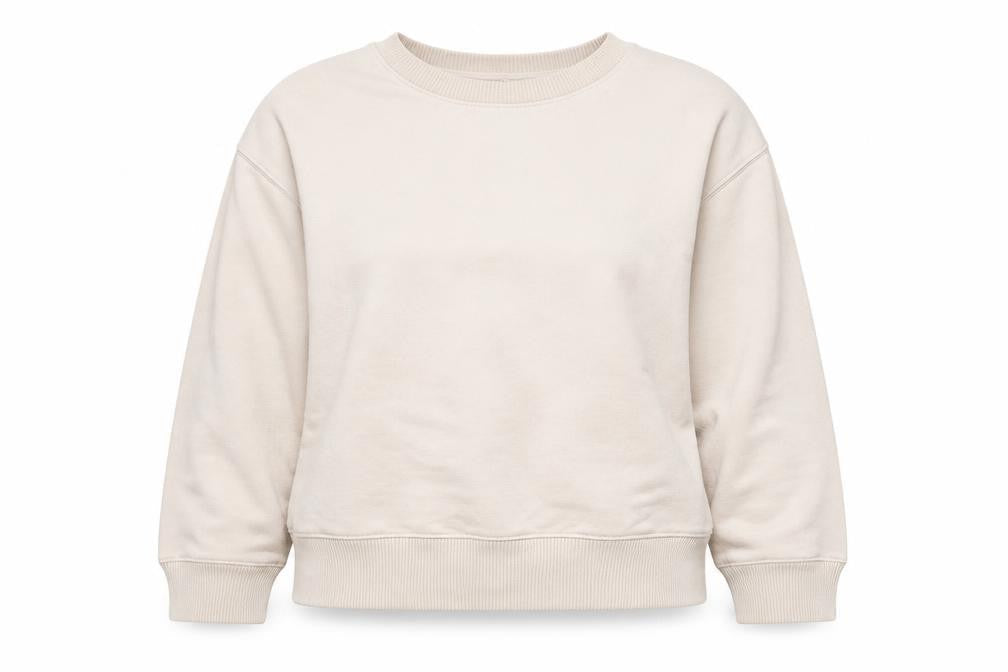 Zara Women's Beige Crew Neck Pullover Sweatshirt M