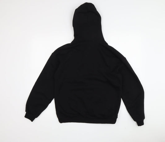 Zara Boys Black Graphic Print Pullover Hoodie Size 14