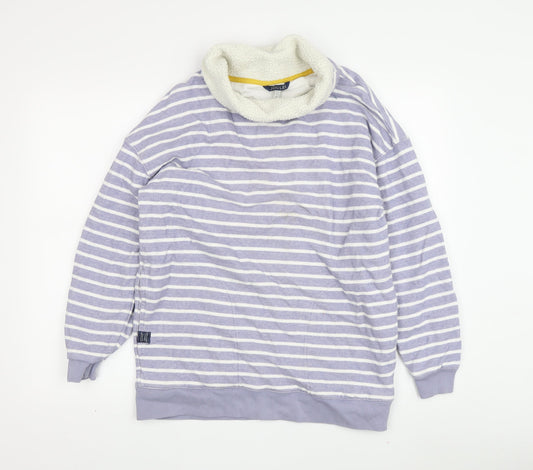 Joules Women's Purple Striped Sweatshirt Size L