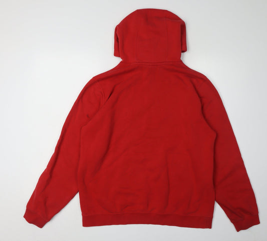 Nike Men's Red Pullover Hoodie L with Logo