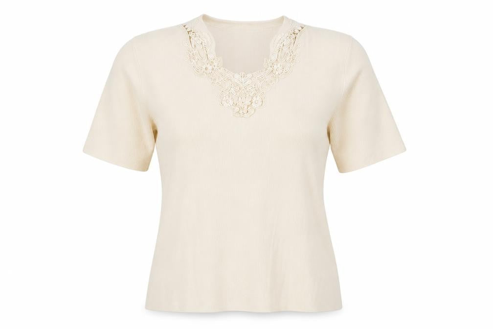 Roman Originals Beige Women's Short Sleeve Jumper