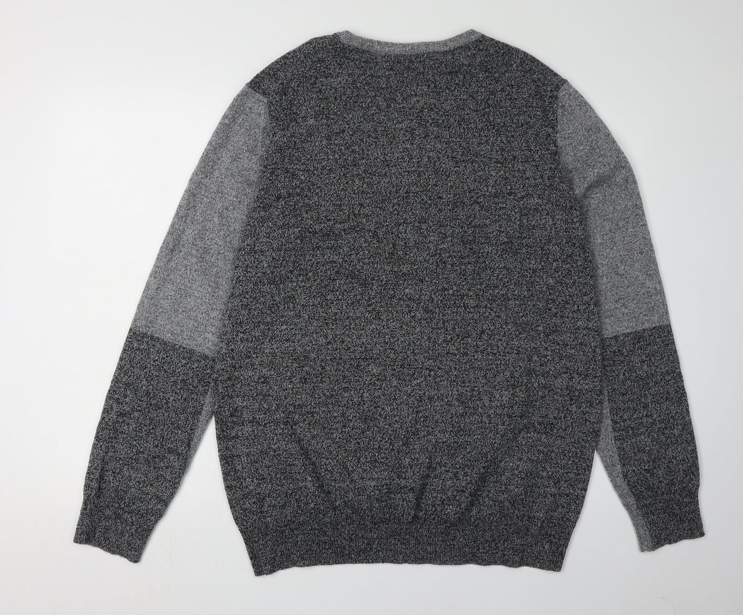 Jaeger Men's Grey Wool Pullover Jumper, L, Crew Neck