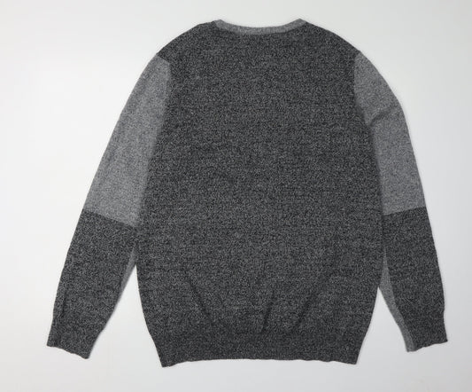 Jaeger Men's Grey Wool Pullover Jumper, L, Crew Neck