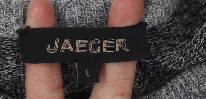 Jaeger Men's Grey Wool Pullover Jumper, L, Crew Neck