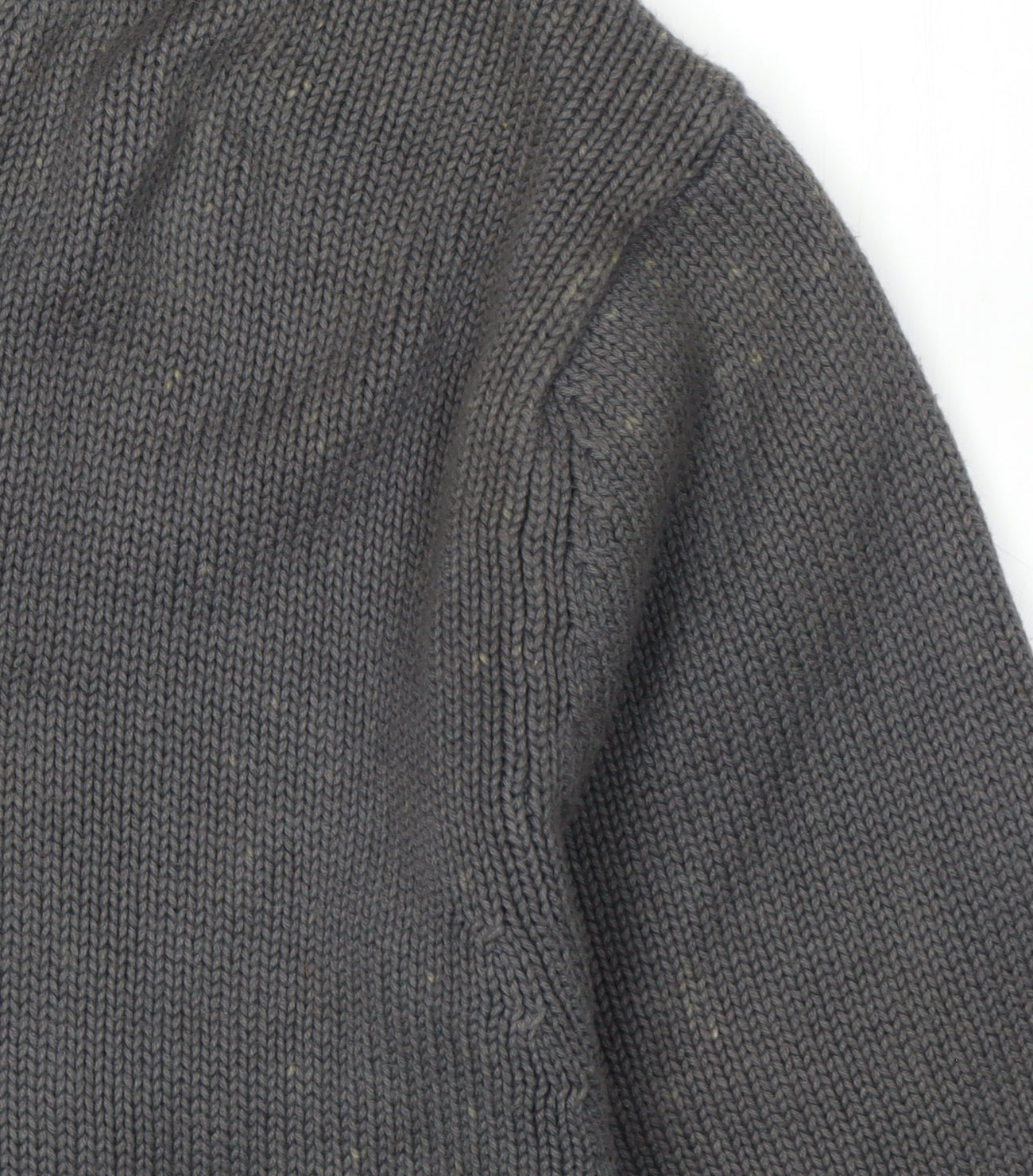GAP Men's Grey Athletic Fit Long Sleeve Polo M