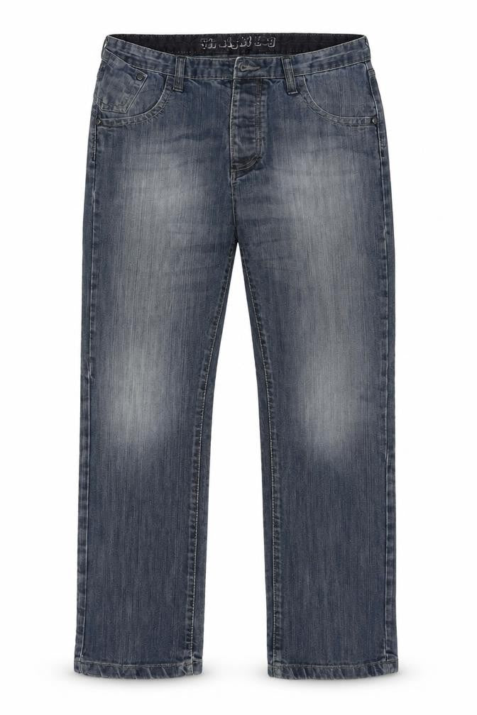 Front view of Denim Co Men's Blue Straight Jeans -, size L