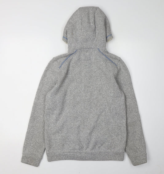 Decathlon Boys Grey Full Zip Hoodie Size 14 Winter Warm