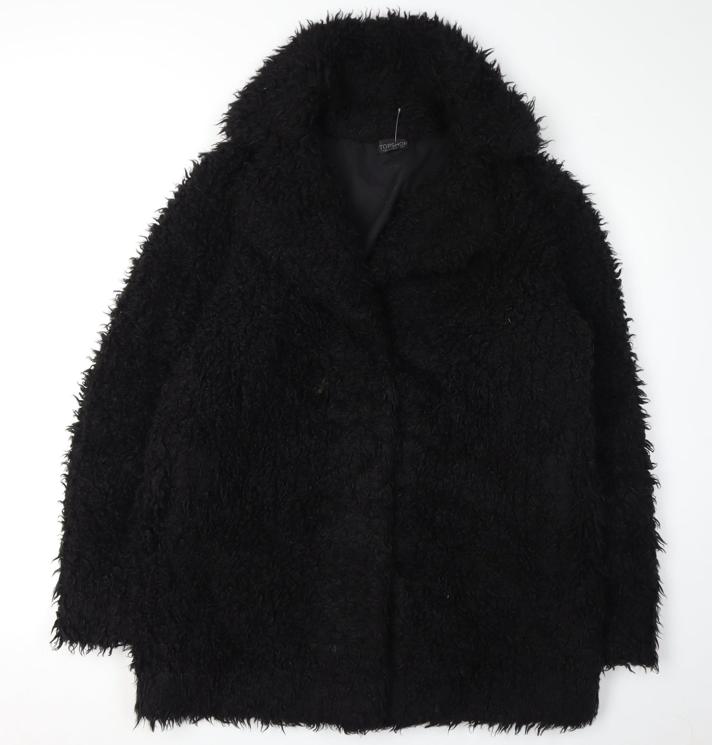 Topshop Women's Black Long Coat UK 16, Autumn/Winter Wear