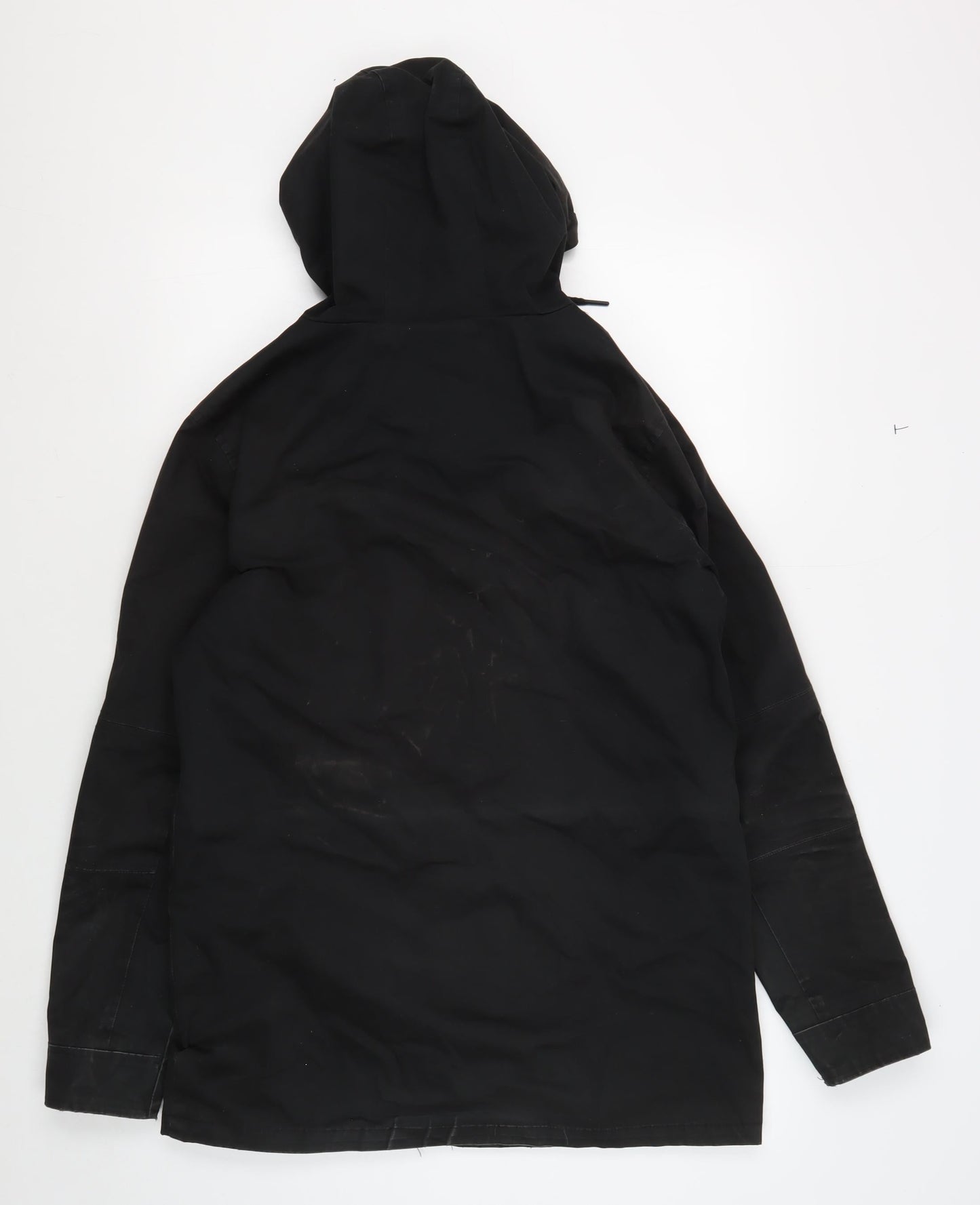 Brave Soul Men's Black Cotton Parka, Size S, Hooded Casual Coat