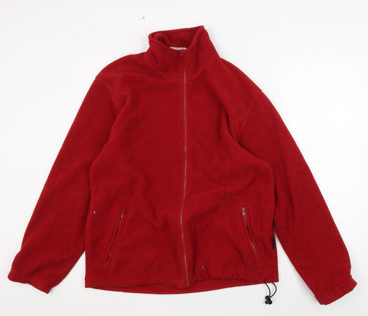 Champion Men's Red Fleece Jacket L Stand-Up Collar
