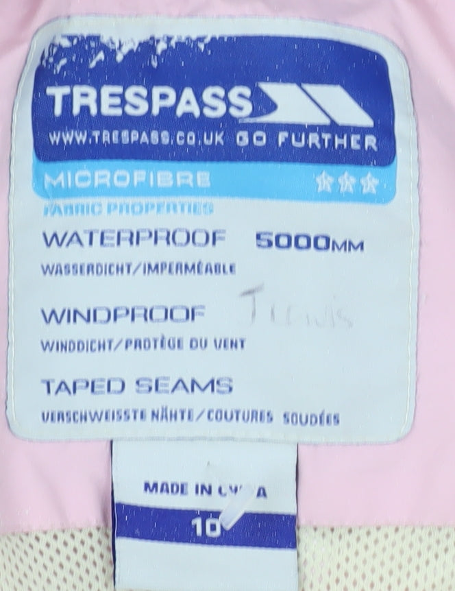 Trespass Women's Pink Waterproof Hooded Jacket - Size 10