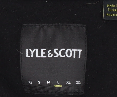 Lyle & Scott Men's Black Fleece 1/2 Zip Hoodie L