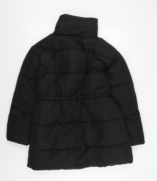 Monki Women’s Black Puffer Jacket 2XS Full Zip Casual