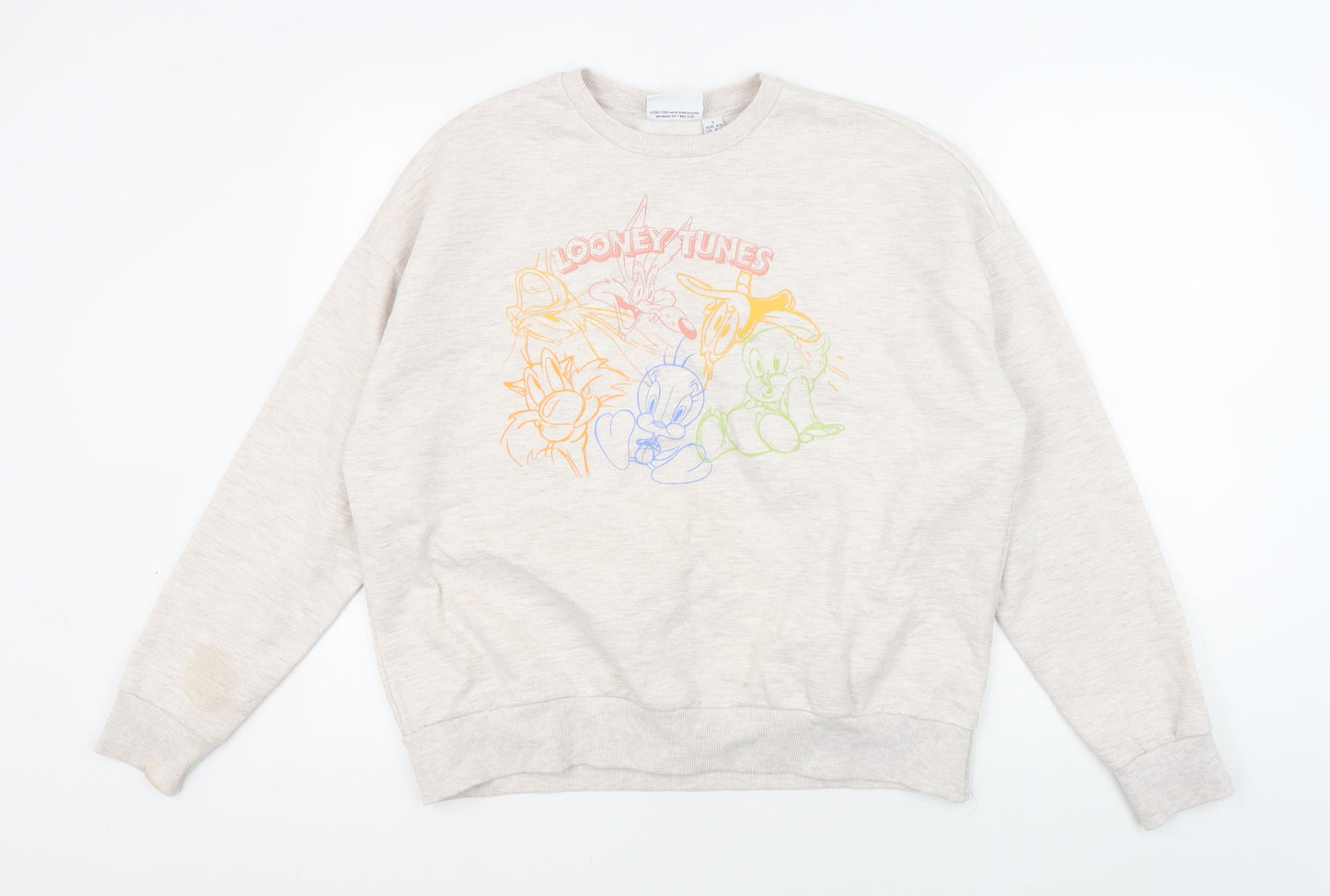 Looney Tunes Women's Beige Pullover Sweatshirt L