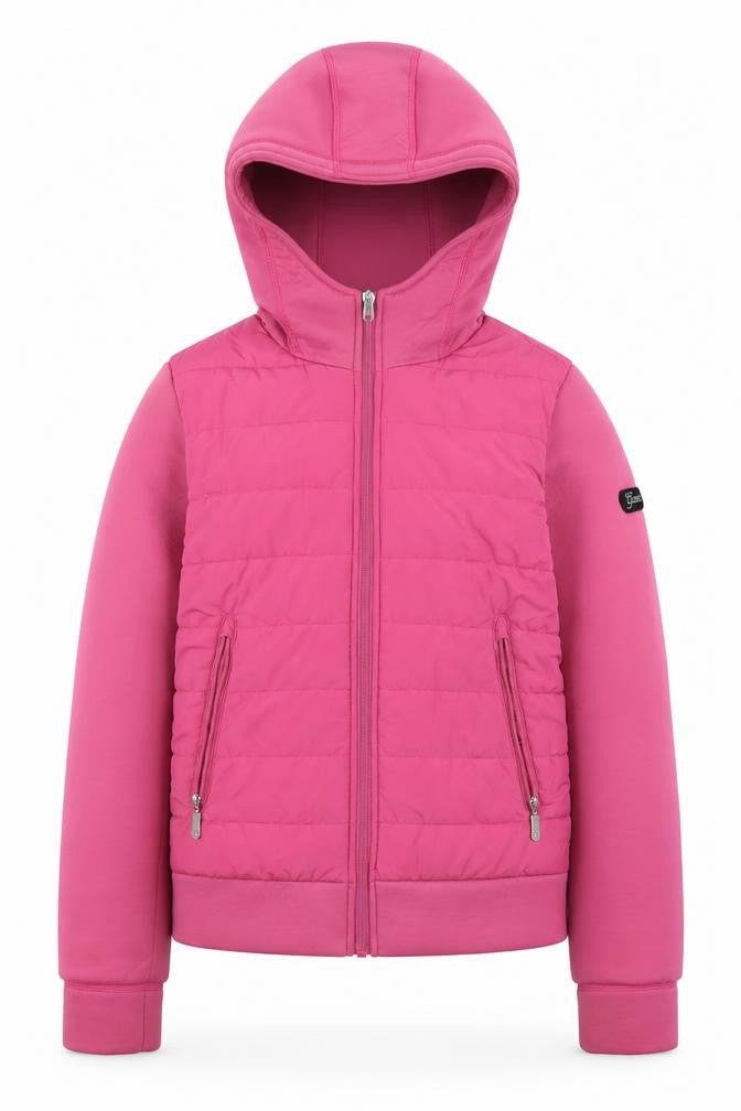 Front view of Geox girls’ pink activewear jacket 14 years - hooded & lightweight