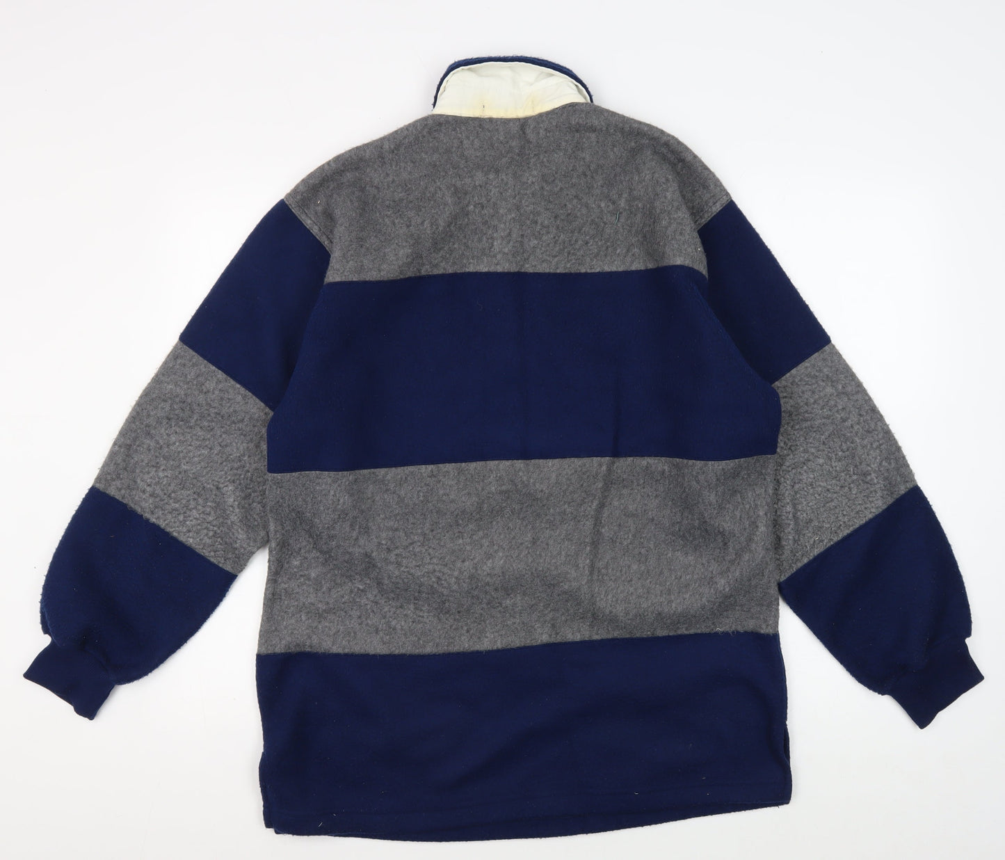Le Shark Men's Blue Grey Striped Pullover Sweatshirt S