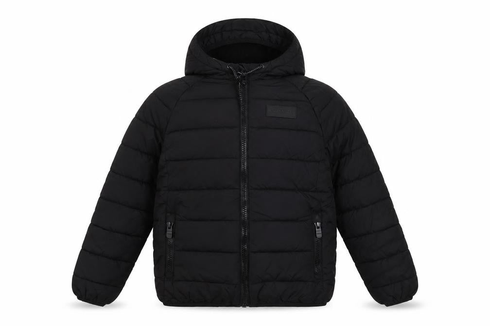 Front view of Sonneti boys’ black puffer jacket - 10-12 years