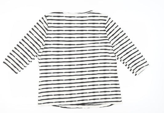 Lakeland Women's Black Striped T-Shirt, Size 18