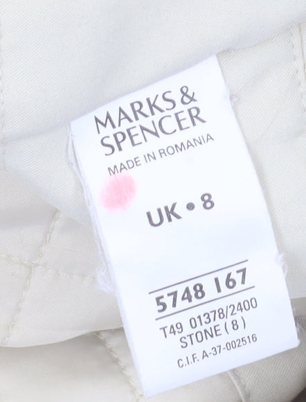 Marks and Spencer Women's Beige Parka Jacket Size 8
