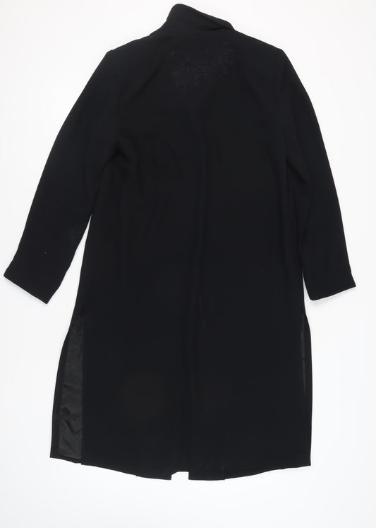 PLATINUM Women's Black Long Overcoat Size 16
