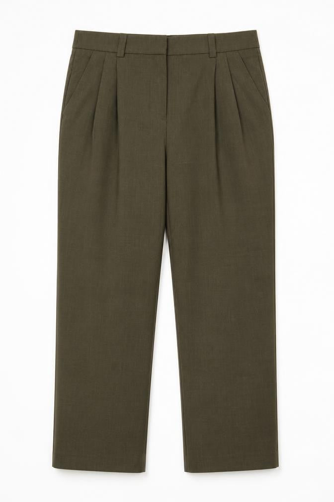 Next Women's Green Trousers Size 10L with Pockets