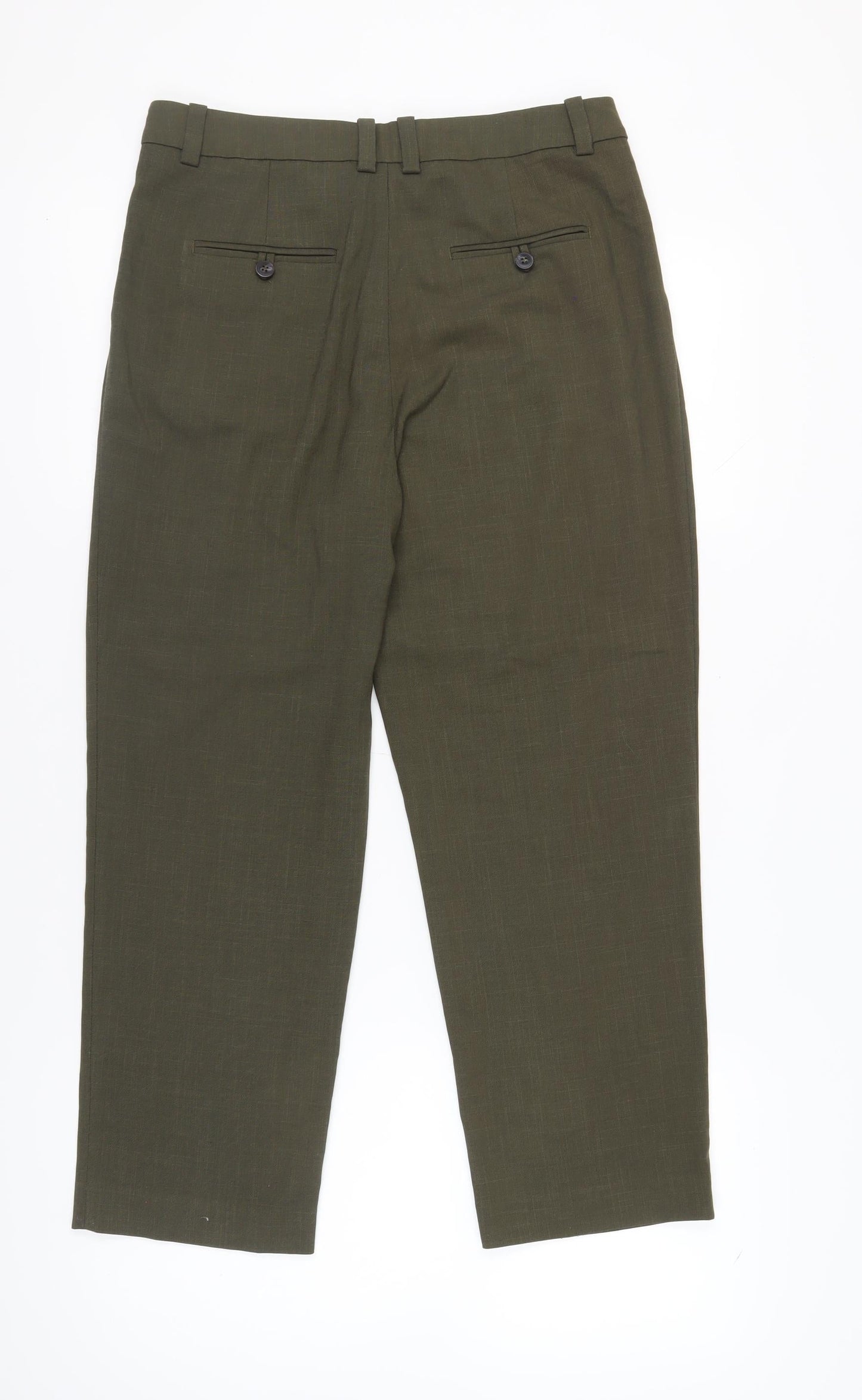 Next Women's Green Trousers Size 10L with Pockets