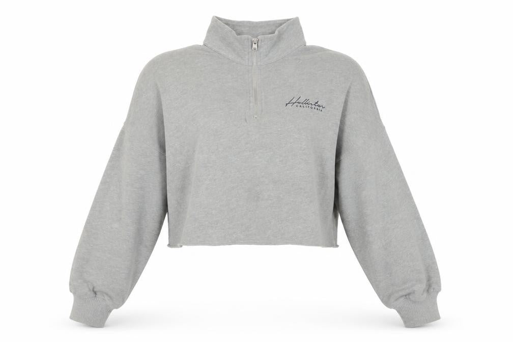 Womens UK M Regular Hollister Grey Pullover Sweatshirt