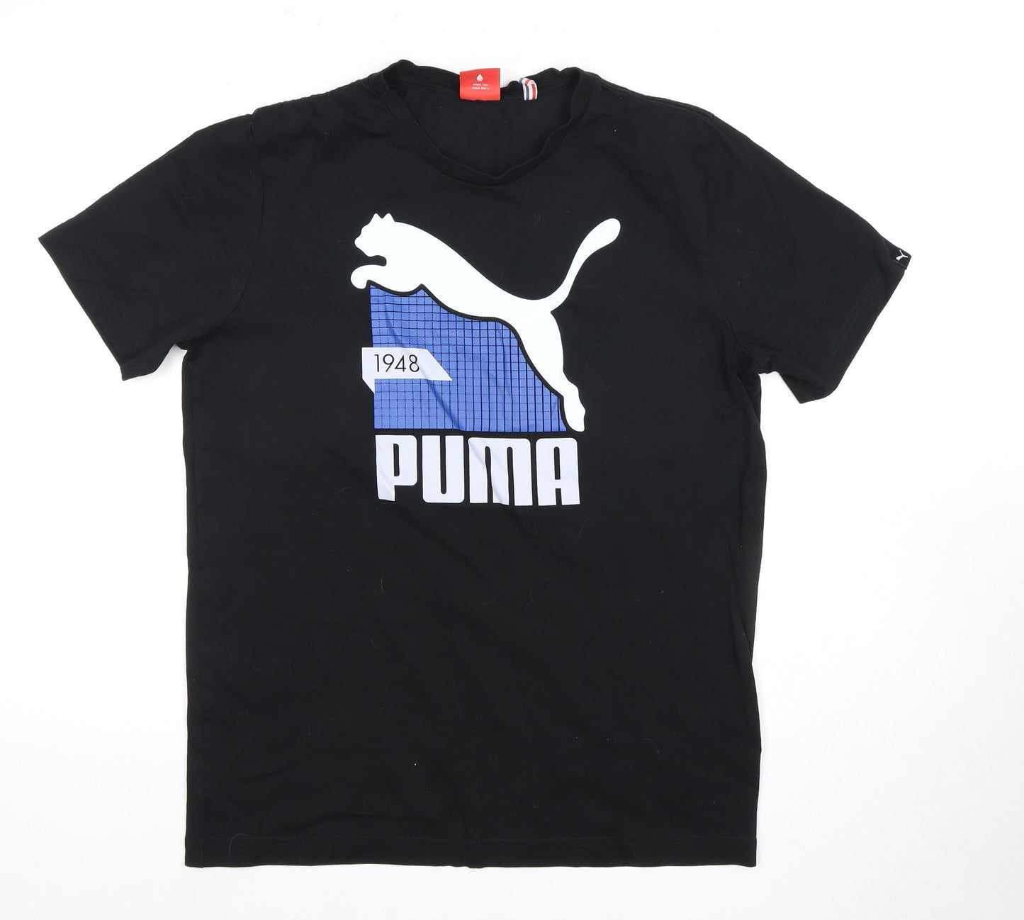 Puma Men's Black Graphic Print T-Shirt, Medium