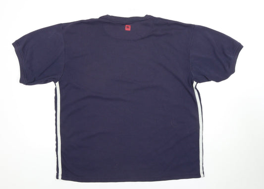 Lonsdale Men's Blue T-Shirt, Size L, Crew Neck