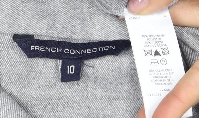French Connection Grey Womens Cowl Neck Top Size 10