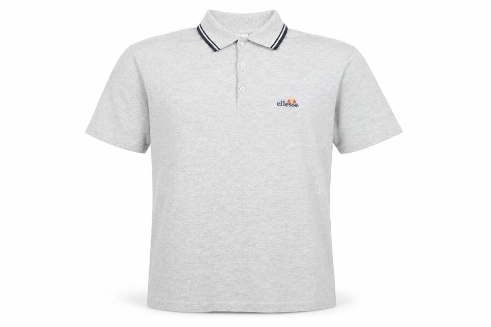 Ellesse Men's Grey Polo, M, Cotton, Short Sleeve