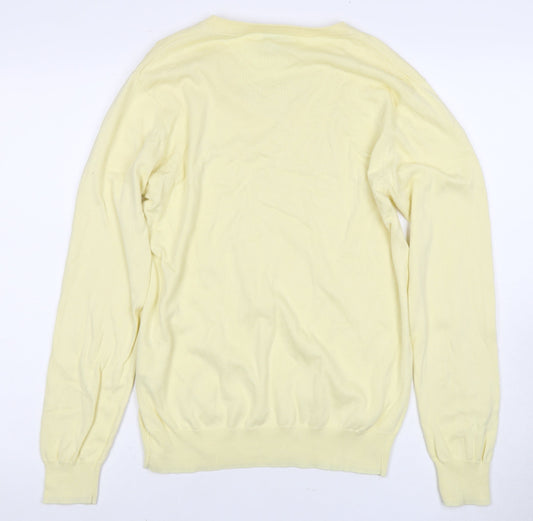 Lyle & Scott Men's Yellow V-Neck Pullover Jumper S