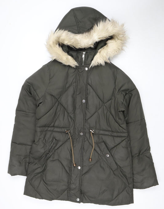 New Look Women's Green Puffer Jacket Size UK 10