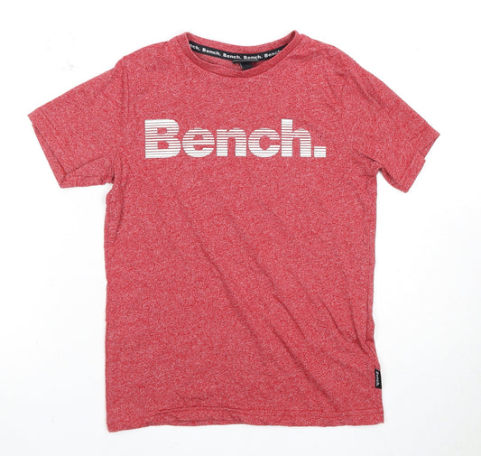 Bench Boys Red Logo T-Shirt, Size 7-8 Years, Regular Fit