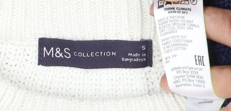 Marks and Spencer Women's Multicoloured Striped Pullover Jumper S