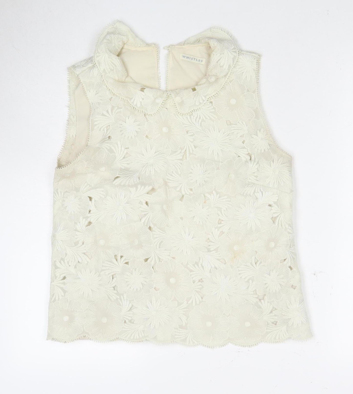 Whistles Women's White Floral Lace Camisole Blouse UK 10