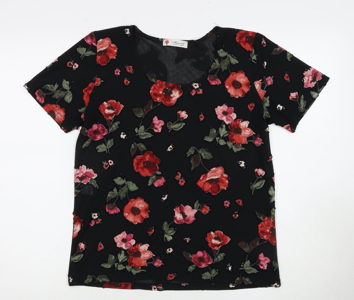 Mammoli Women's Black Floral Blouse M
